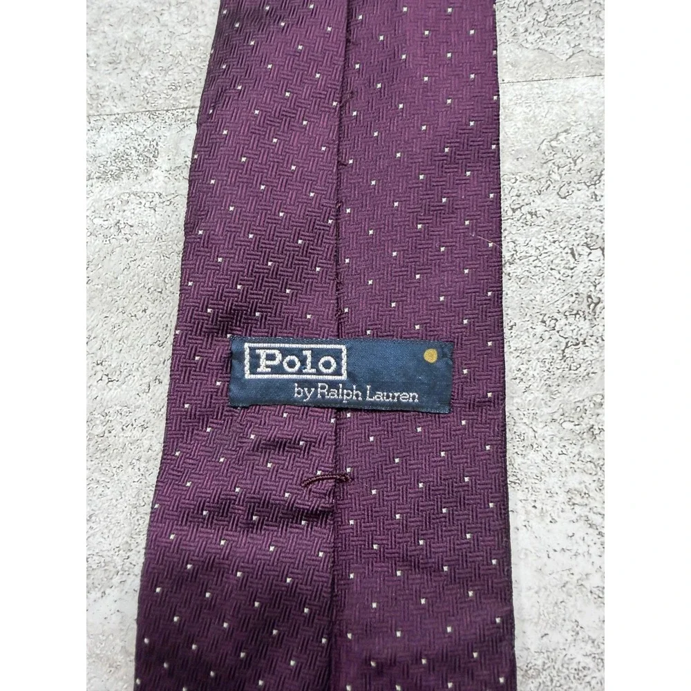 Polo Ralph Lauren Necktie Men OS Purple Geometric Silk Hand Made USA